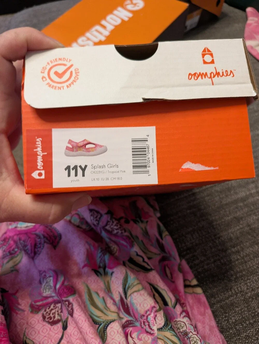 Oomphies New In Box Youth Girls Splash Sandal Pink Size 11Y